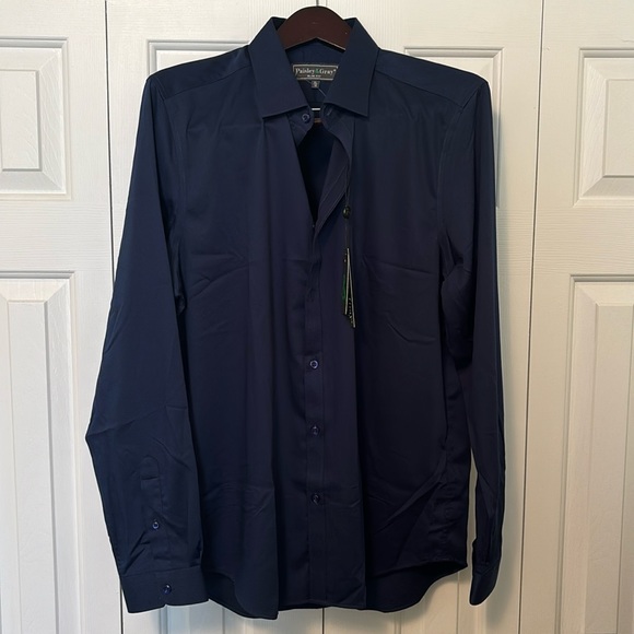 Shirts | Mens Xl Navy Blue Dress Shirt With Matching Buttons | Poshmark